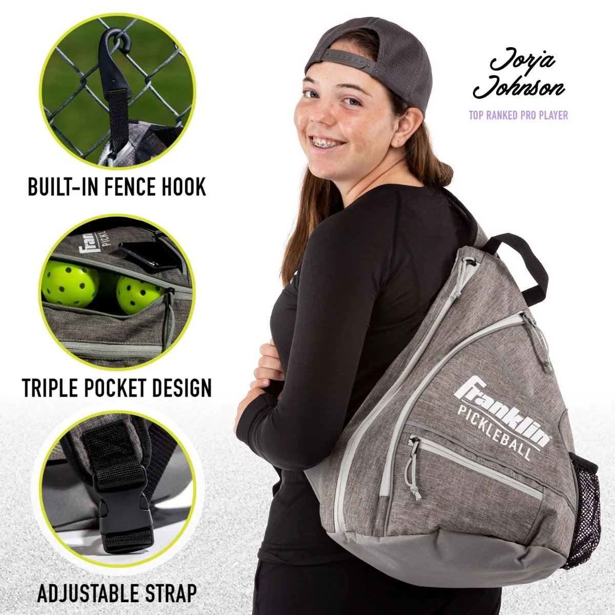 New Franklin Pickleball Sling Bag - Grey