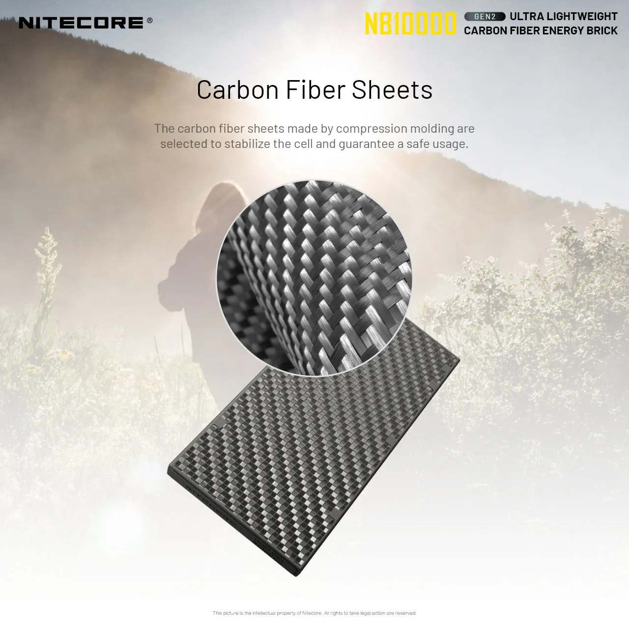 Nitecore NB10000 GEN2 Ultralight Carbon Fiber Energy Brick 10,000 mAh Mobile Power Bank