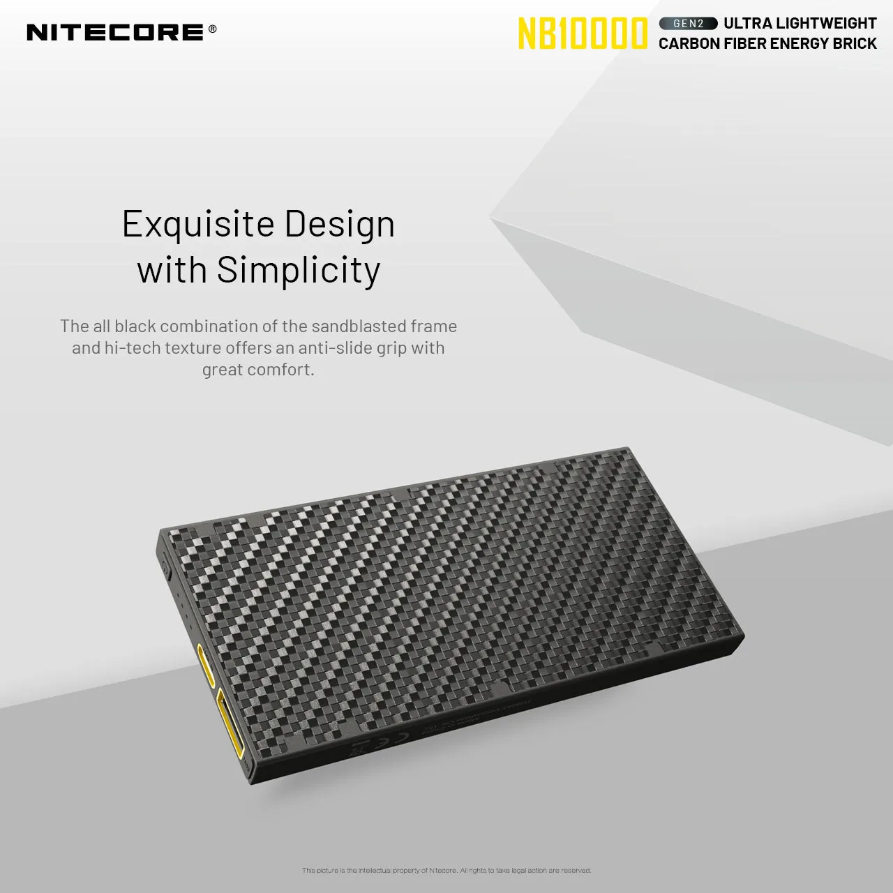 Nitecore NB10000 GEN2 Ultralight Carbon Fiber Energy Brick 10,000 mAh Mobile Power Bank