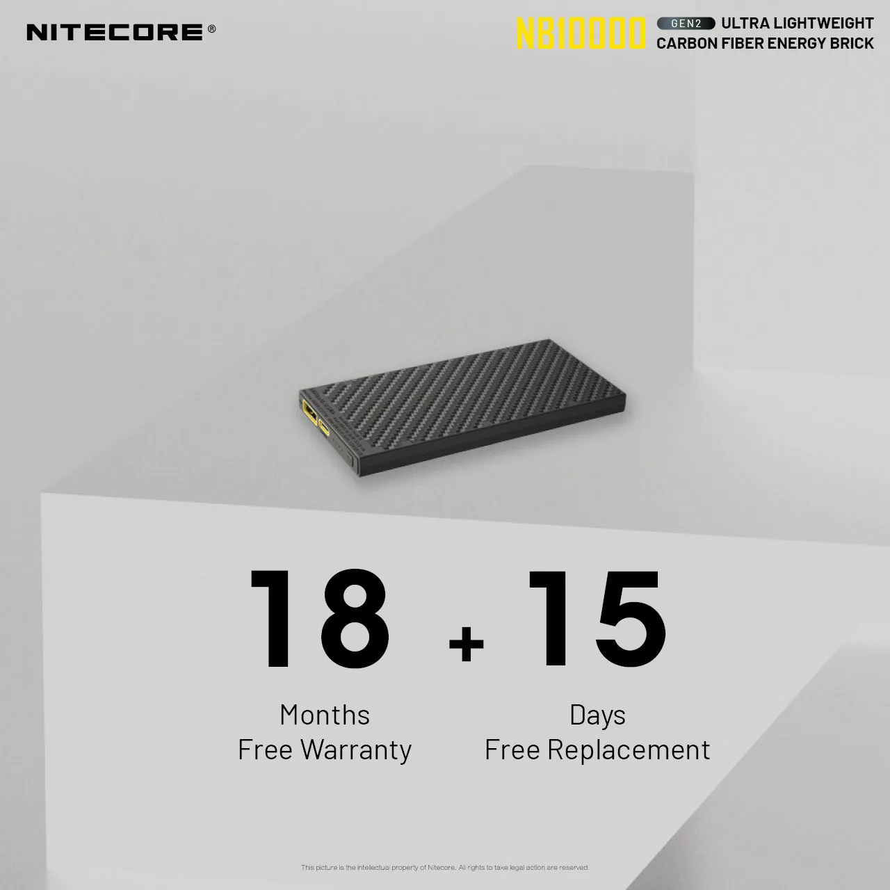 Nitecore NB10000 GEN2 Ultralight Carbon Fiber Energy Brick 10,000 mAh Mobile Power Bank