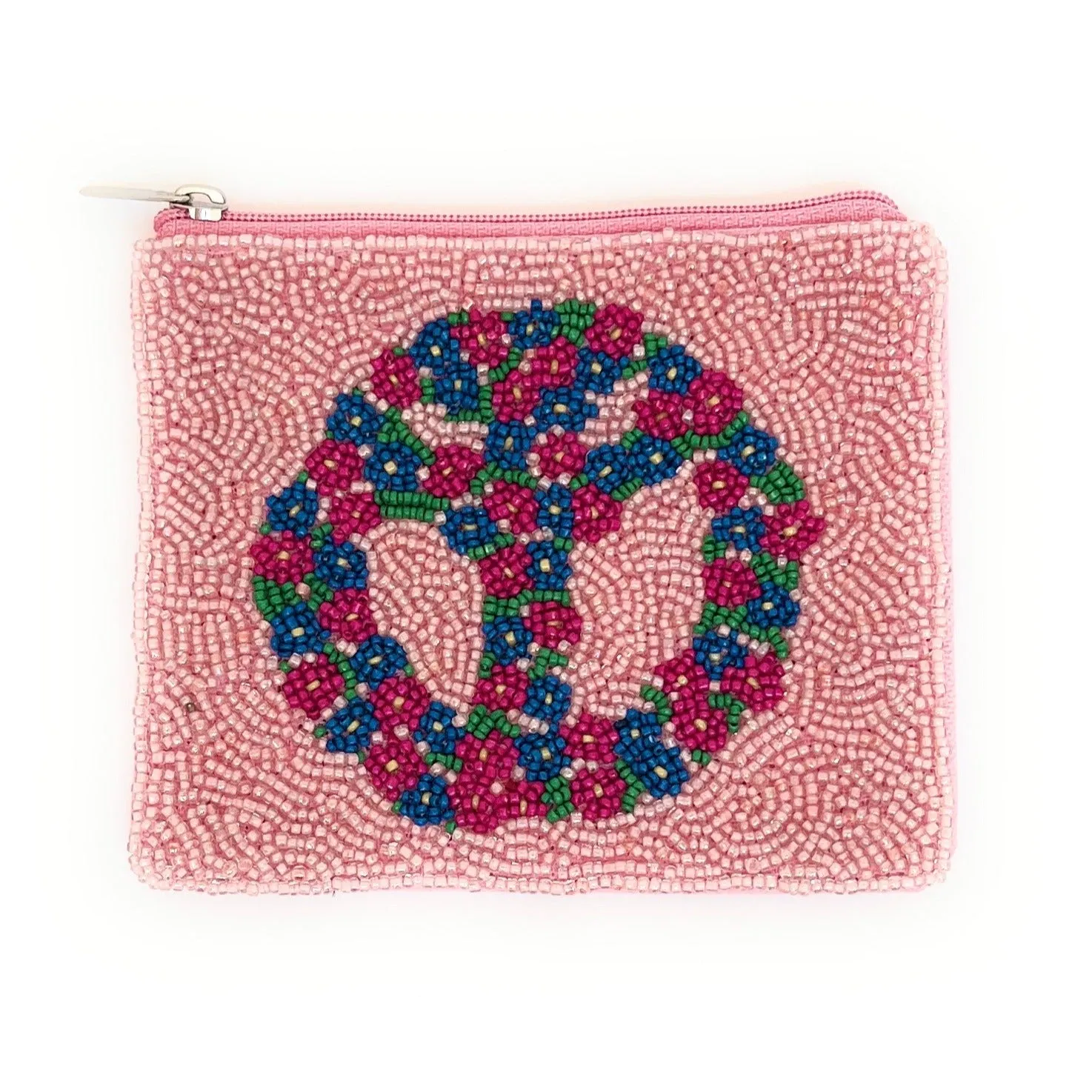 Peace Sign Beaded Coin Purse