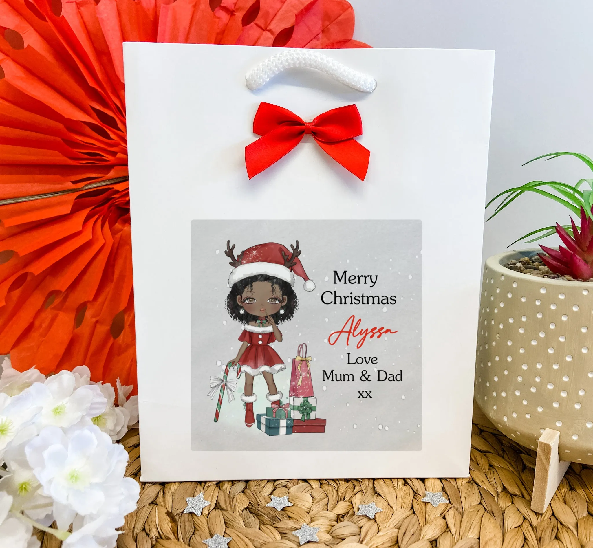 Personalised Christmas Gift Bag Girl