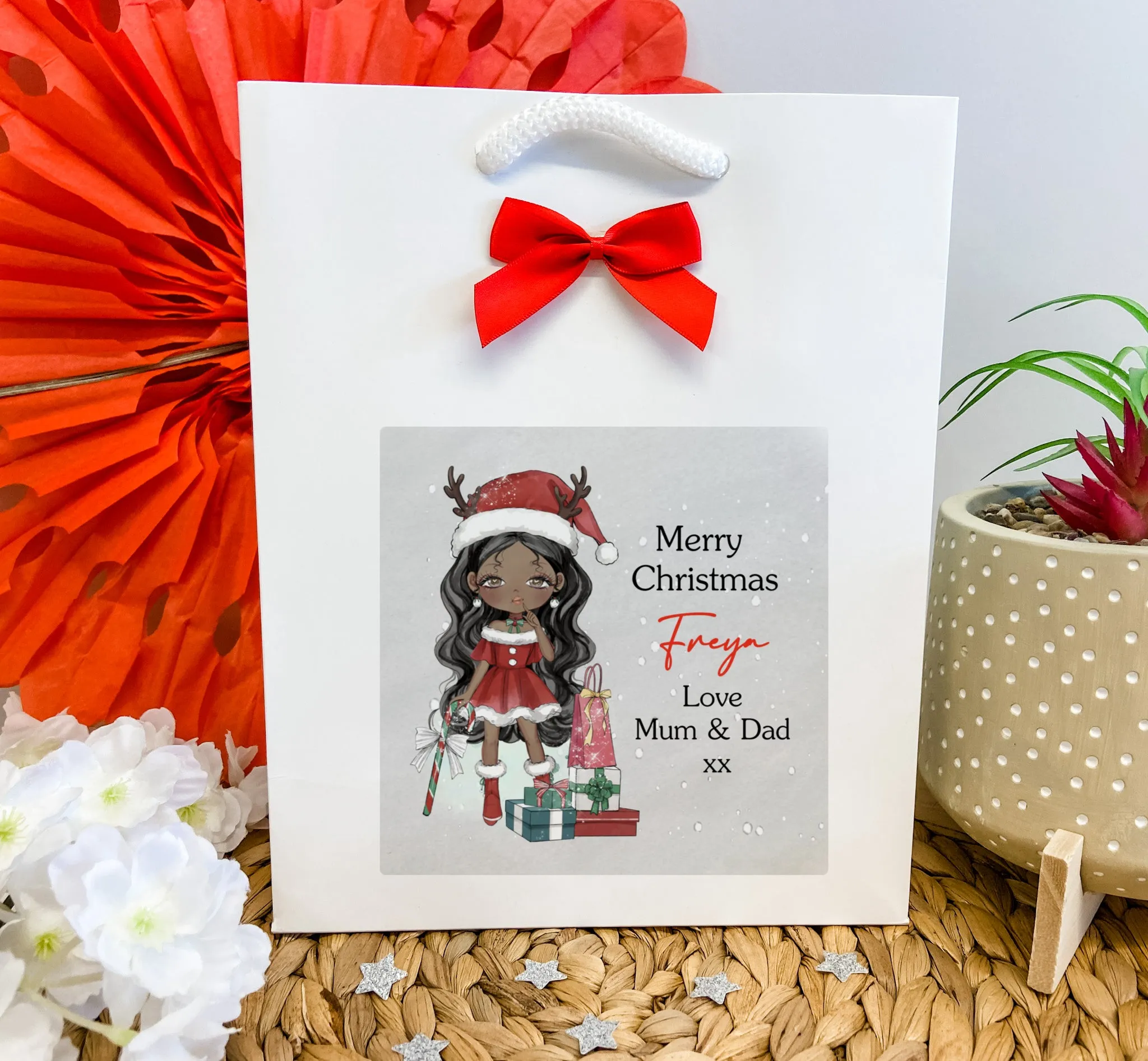 Personalised Christmas Gift Bag Girl