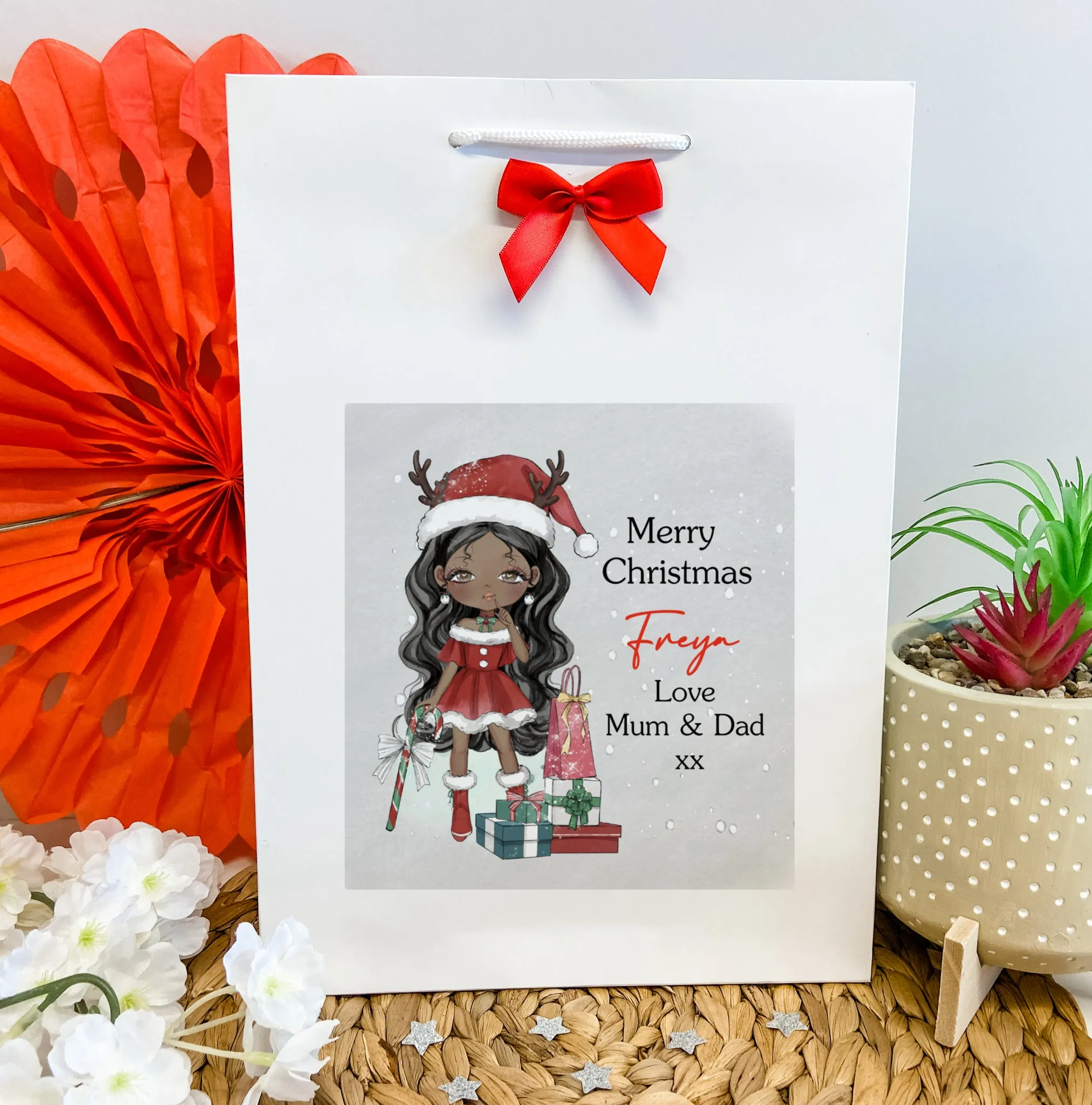 Personalised Christmas Gift Bag Girl