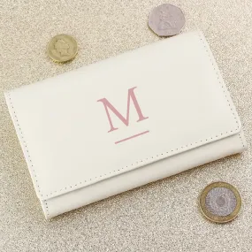 Personalised Initial Cream Leather Purse