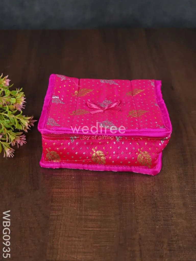 Printed Jewel Pouch with Golden Leaves - Small - WBG0935