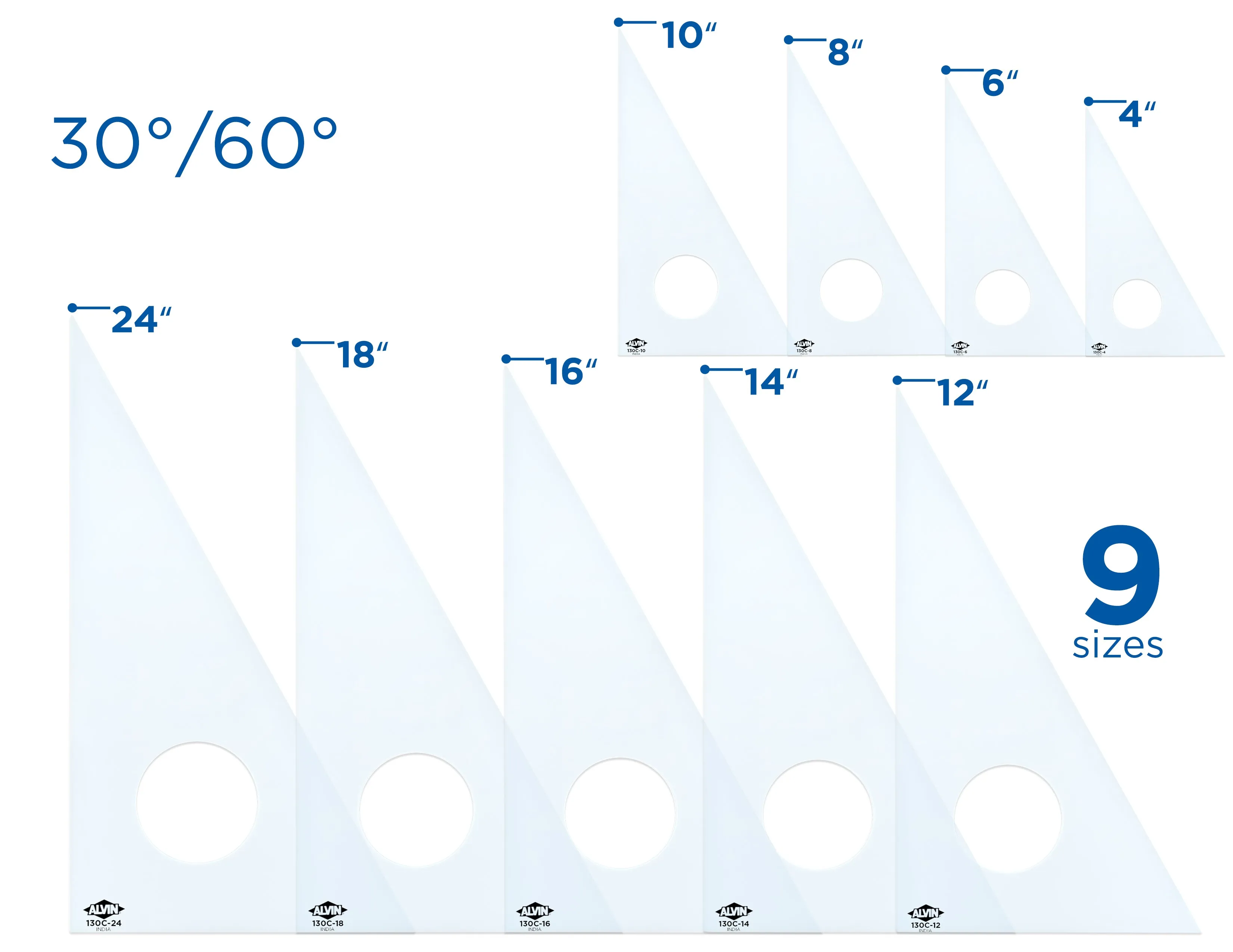 Professional Drafting Triangle (Clear) 30/60 45/90