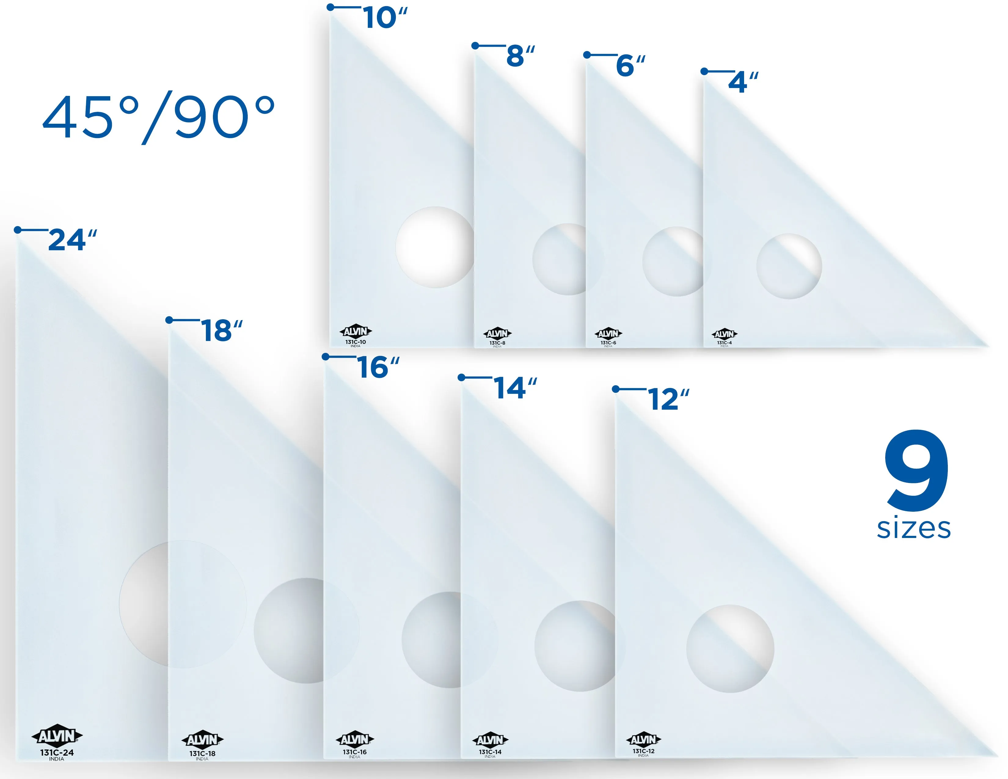 Professional Drafting Triangle (Clear) 30/60 45/90