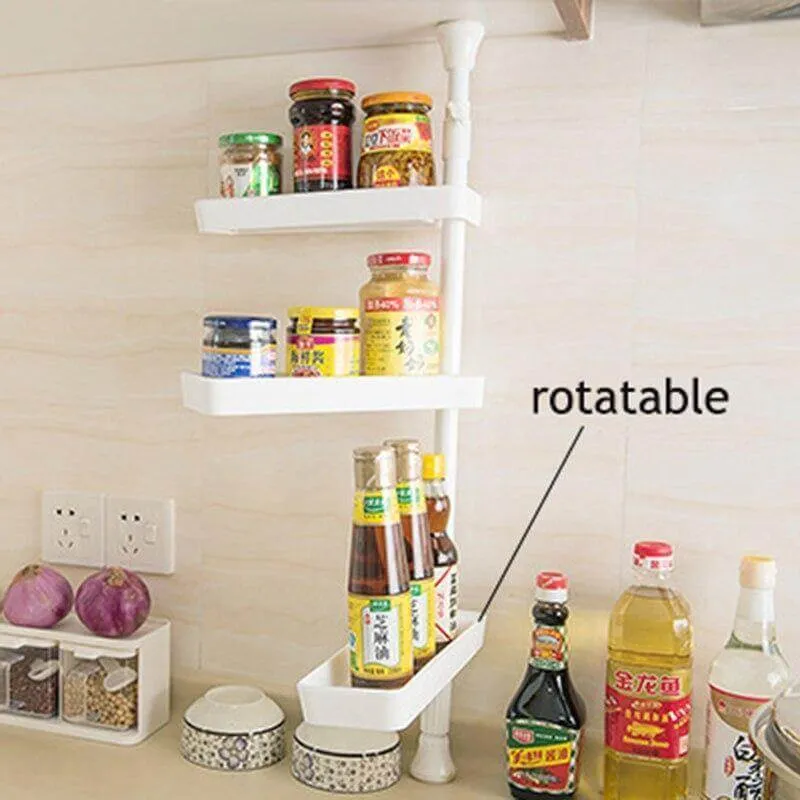 Punch Free Rotating 3-Layer Kitchen Spice Organizer