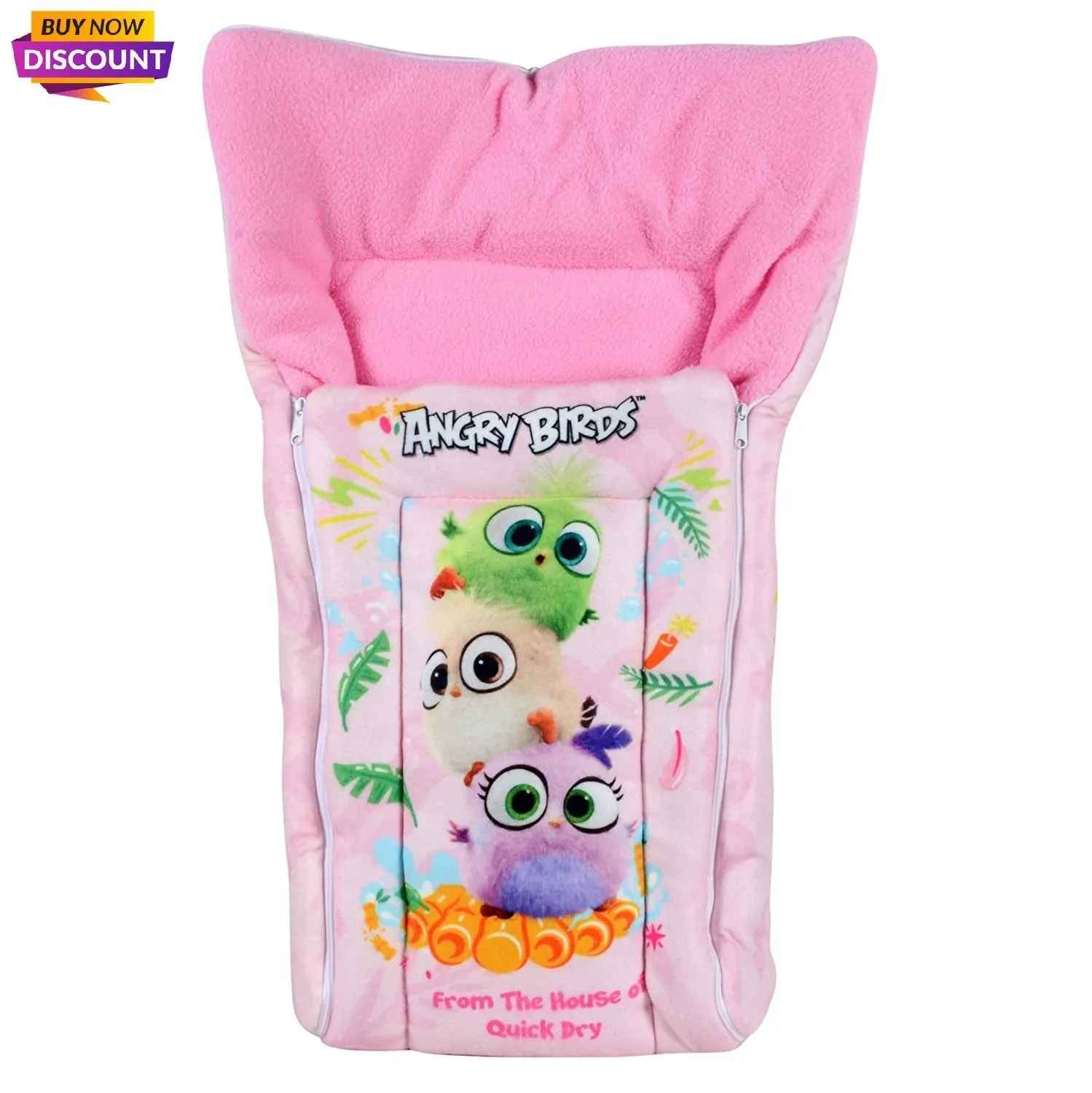 Quick Dry Cute Baby New Born Kangaroo Wrap Pink Sleeping Bag with Dry Sheet