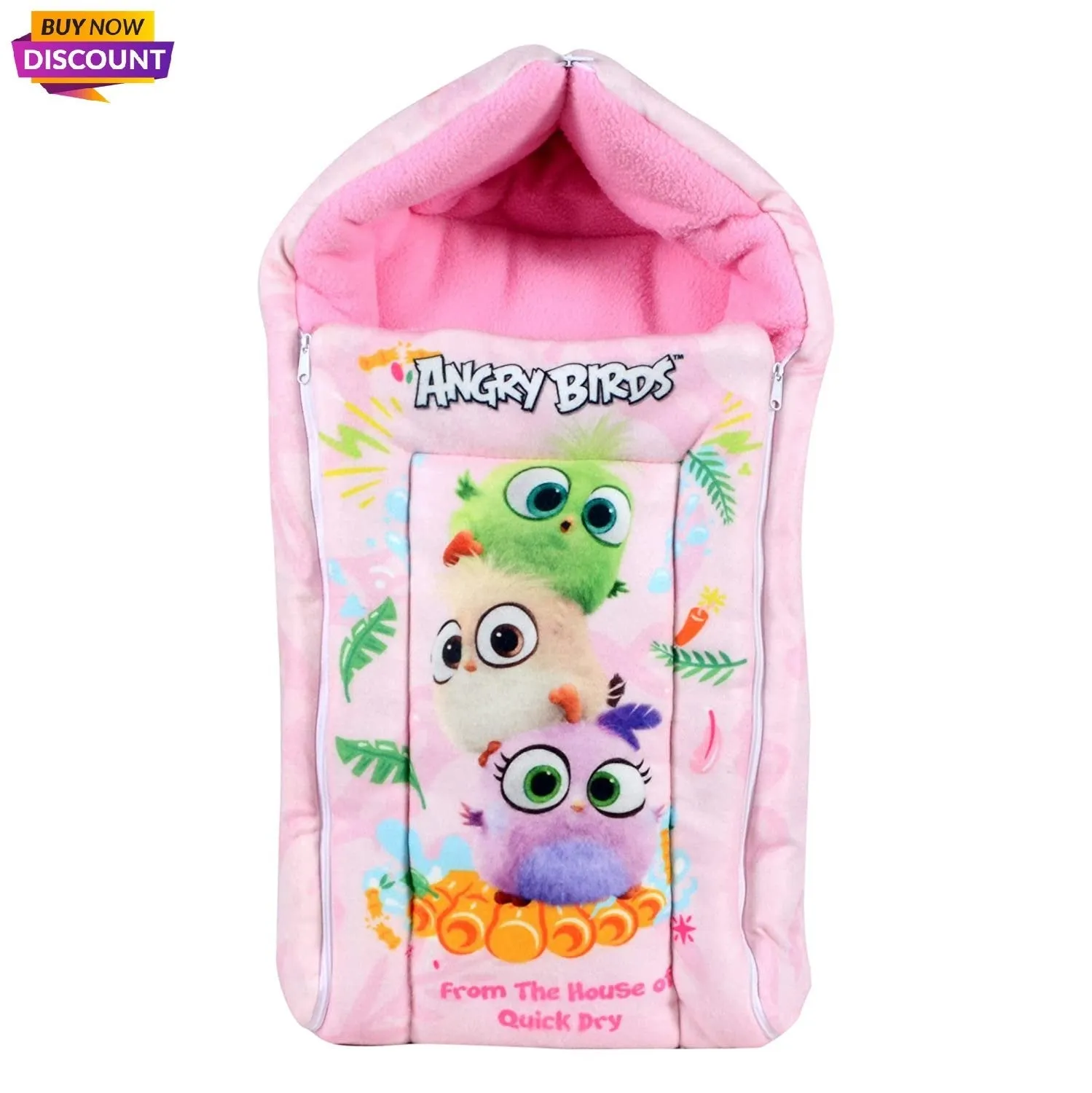 Quick Dry Cute Baby New Born Kangaroo Wrap Pink Sleeping Bag with Dry Sheet