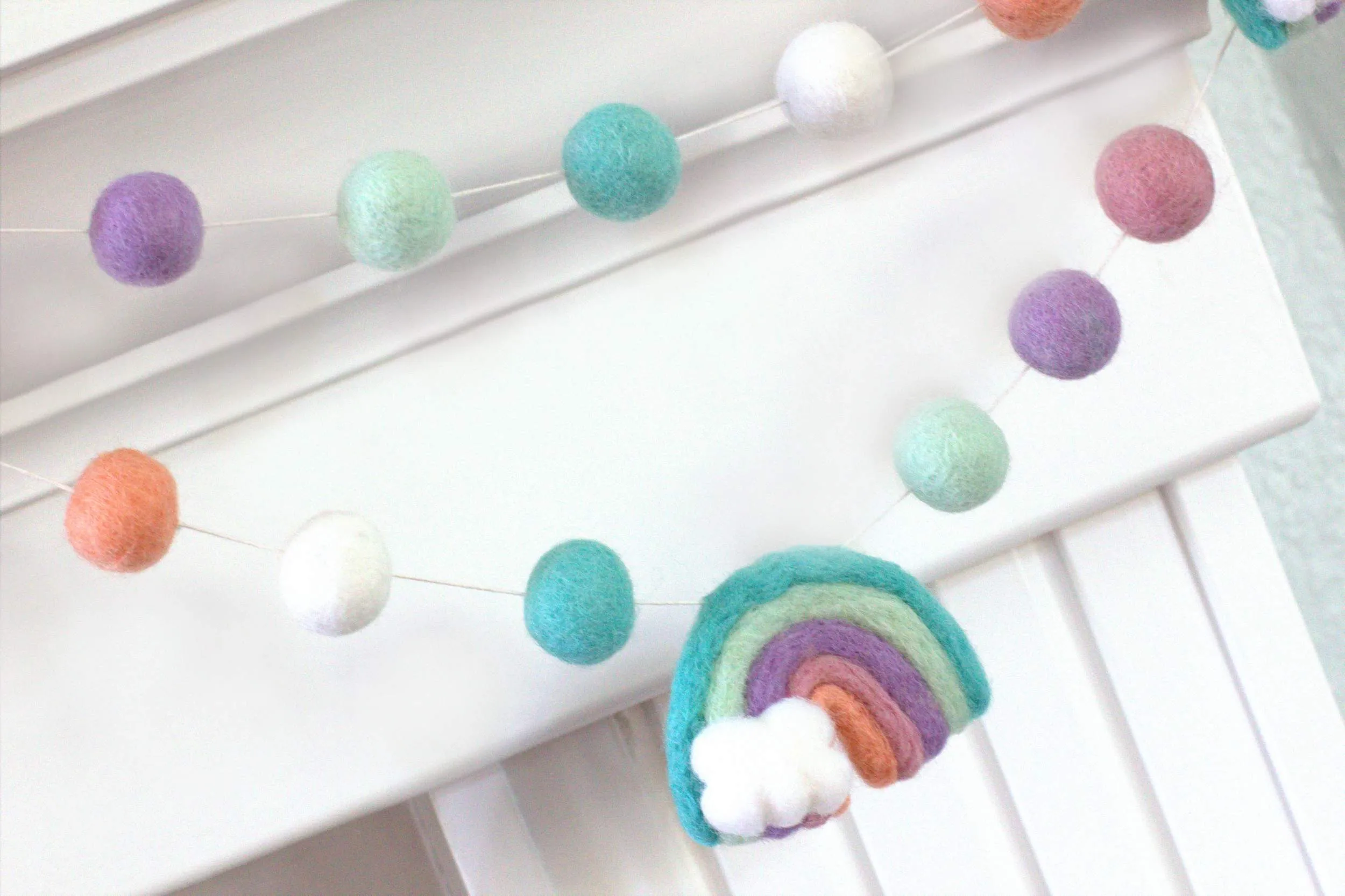 Rainbow Felt Garland- Pastel