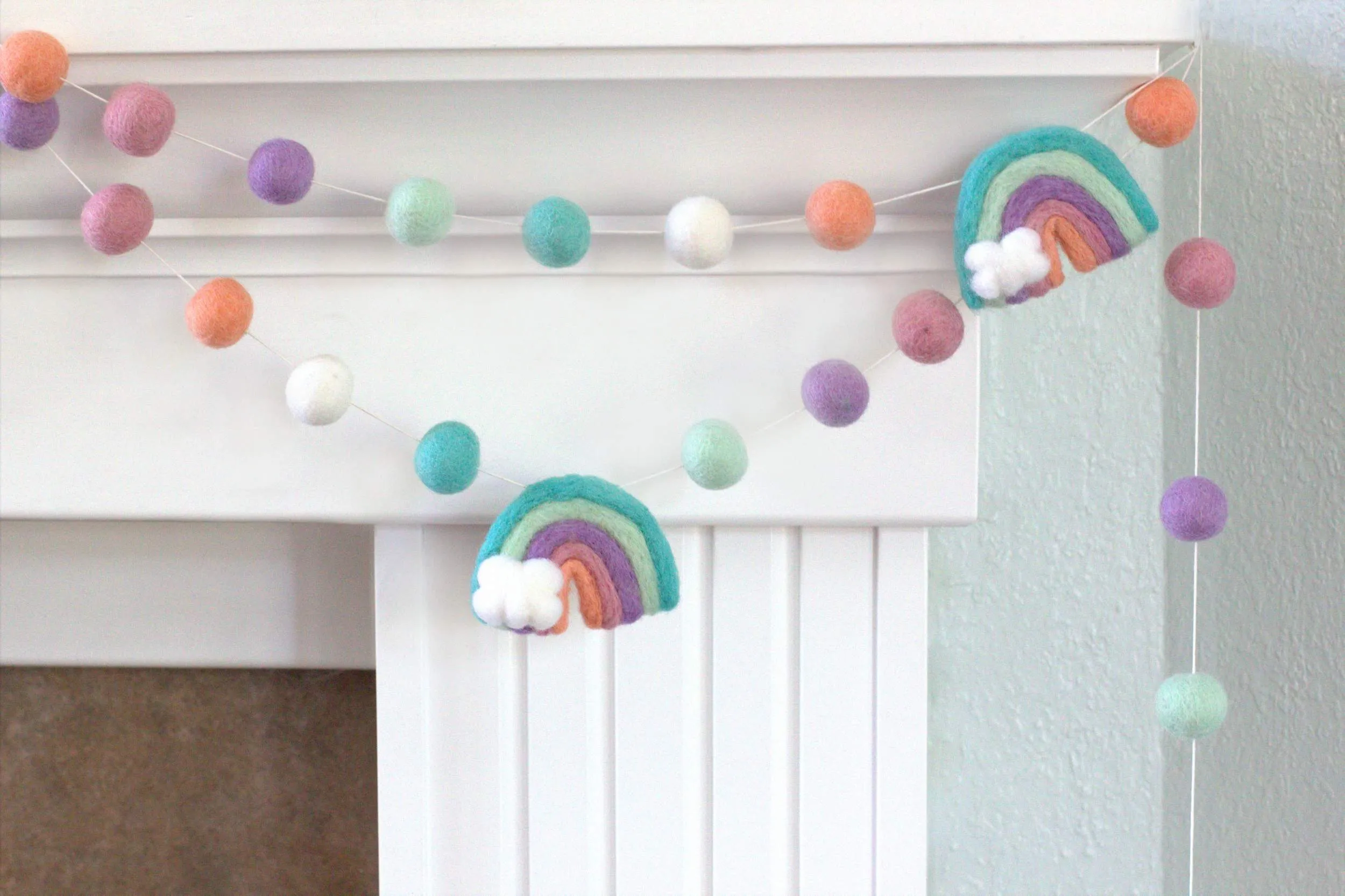 Rainbow Felt Garland- Pastel