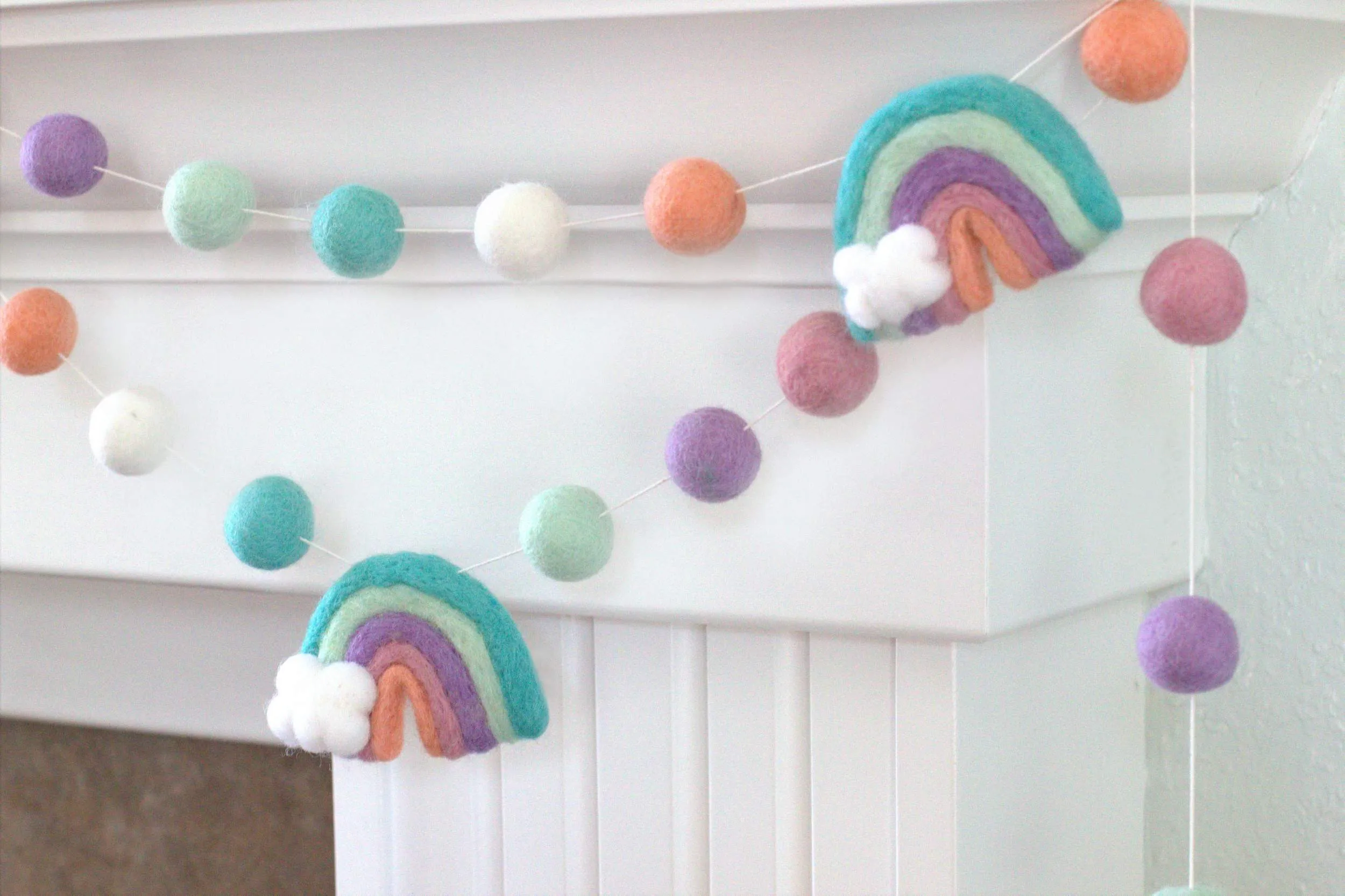 Rainbow Felt Garland- Pastel