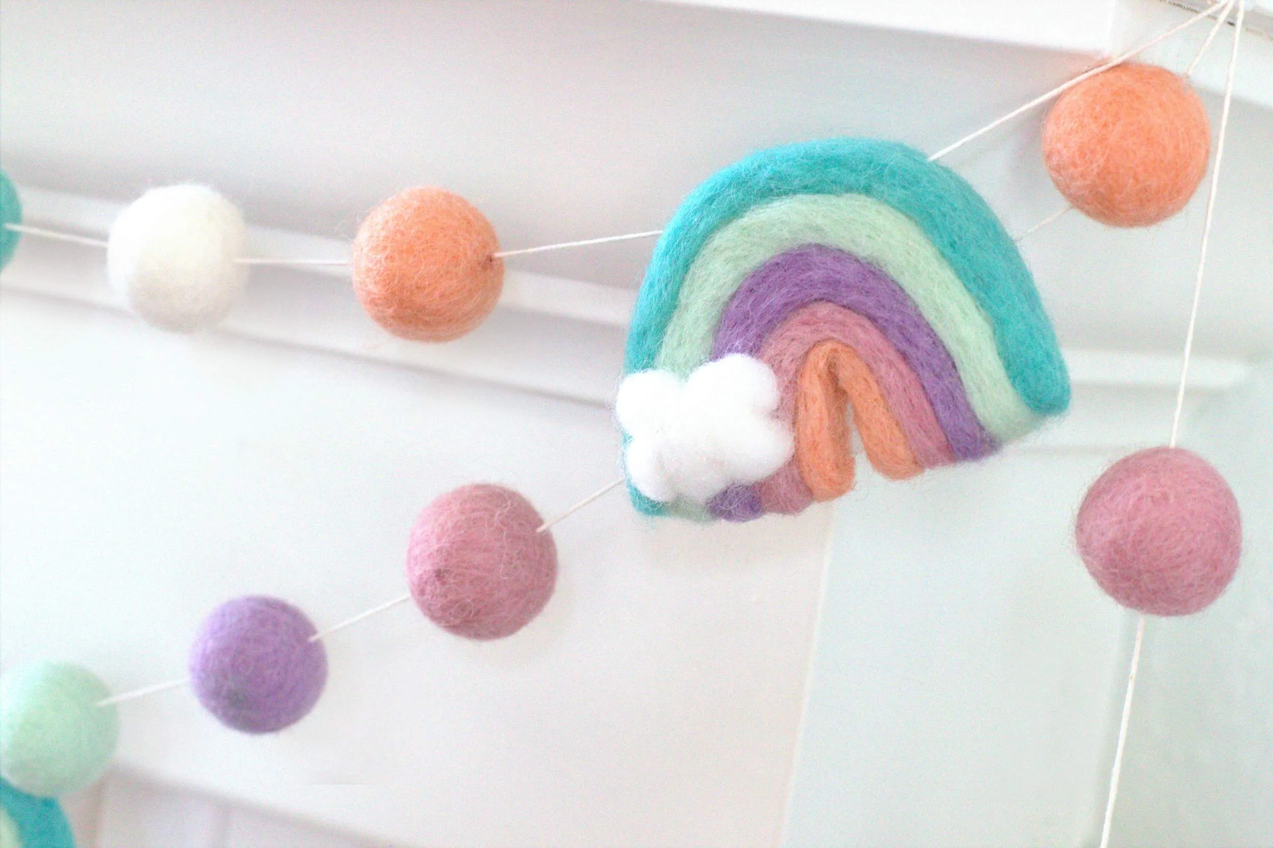 Rainbow Felt Garland- Pastel