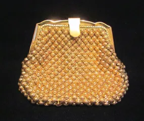 Rare 1930s Whiting & Davis Gold Mesh Clutch Purse