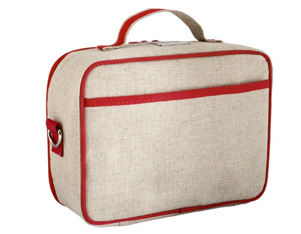 Red Vespa Scooter Lunch Box - Raw Linen