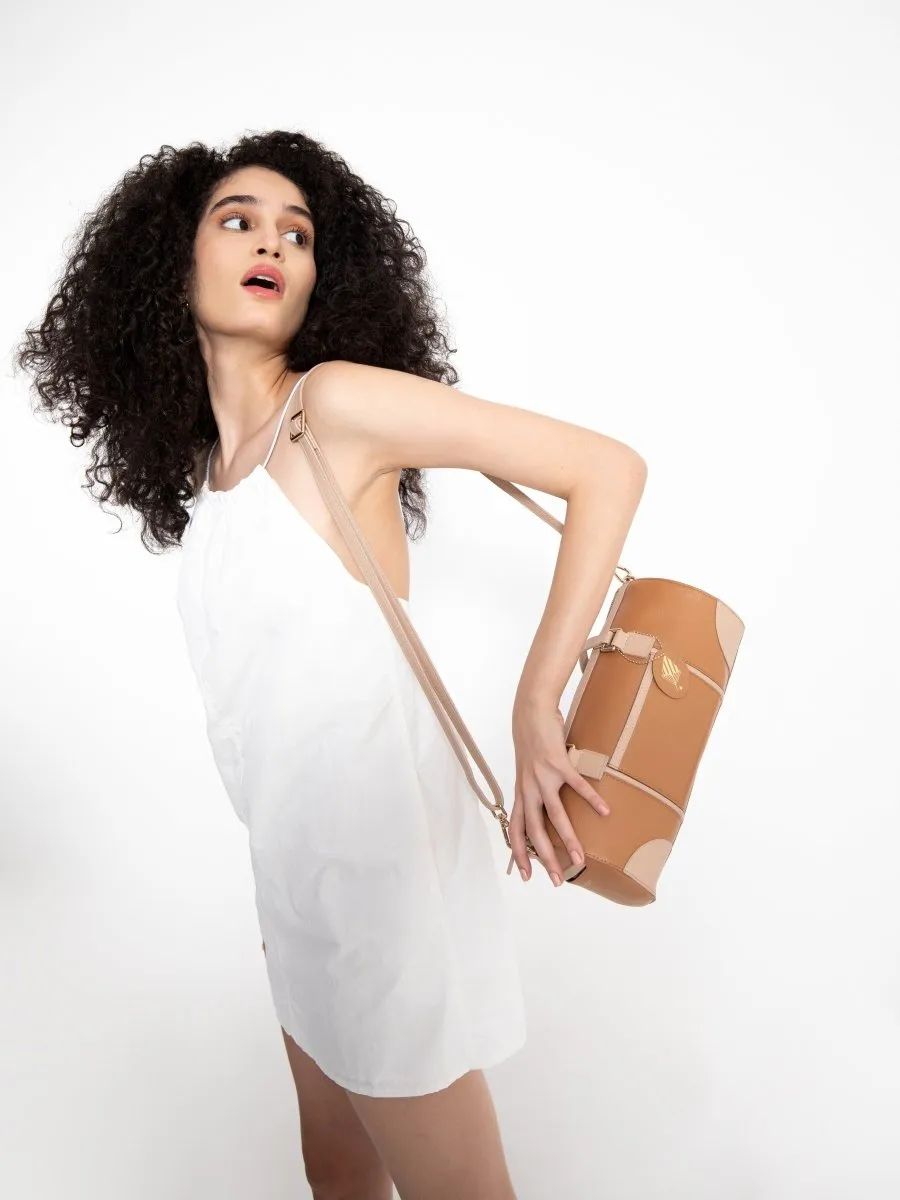 Salacia (Almond  & Caramel) | Women's bag made with Apple Leather