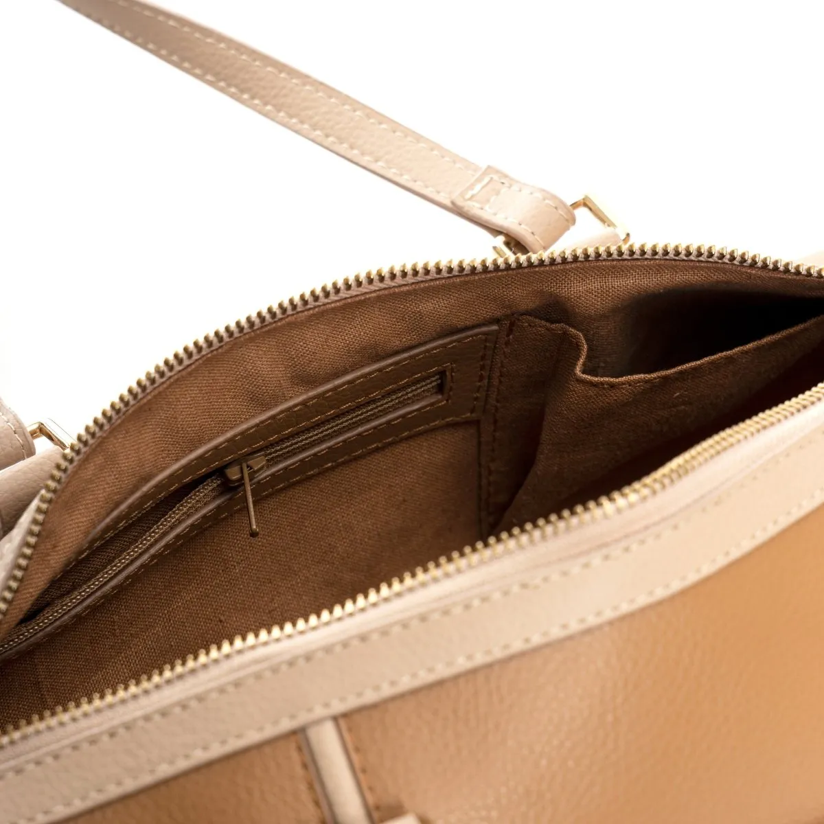 Salacia (Almond  & Caramel) | Women's bag made with Apple Leather