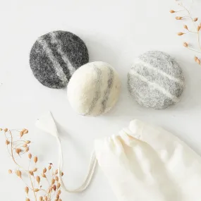 SANO Wool Felted Soap Marble Pebble 3pc Gift Set