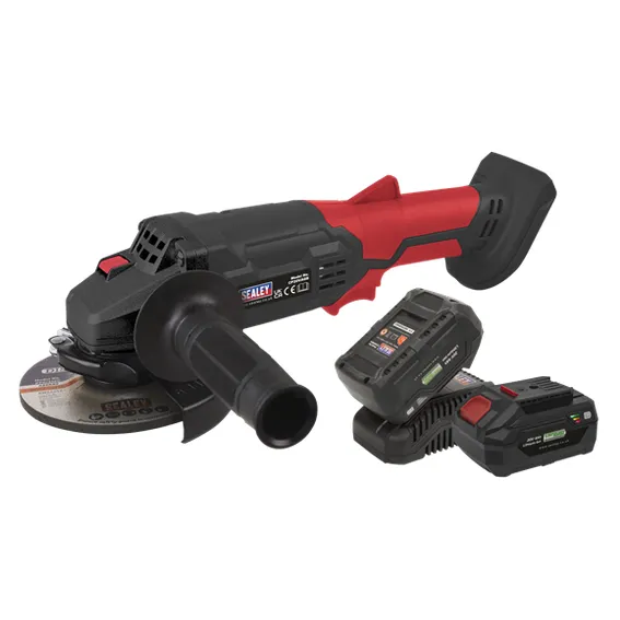 Sealey CP20VAGBKIT 20V 4Ah SV20 Series Ø115mm Cordless Angle Grinder Kit - 2 Batteries