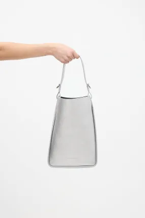 Silver Leather Small Tool 2.0 Tote Bag