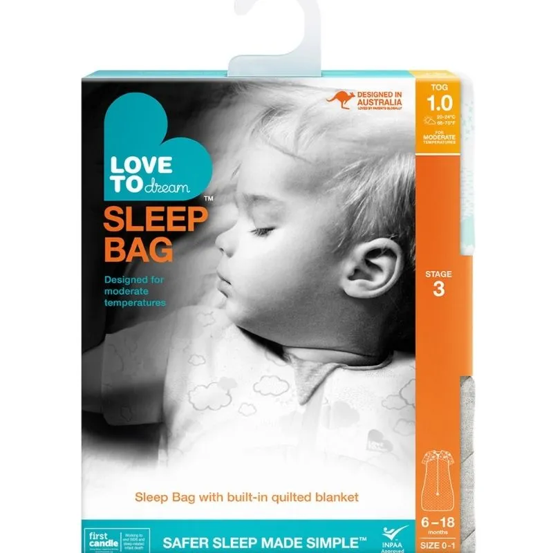 Sleep Bag Lite 1.0 TOG - White Clouds