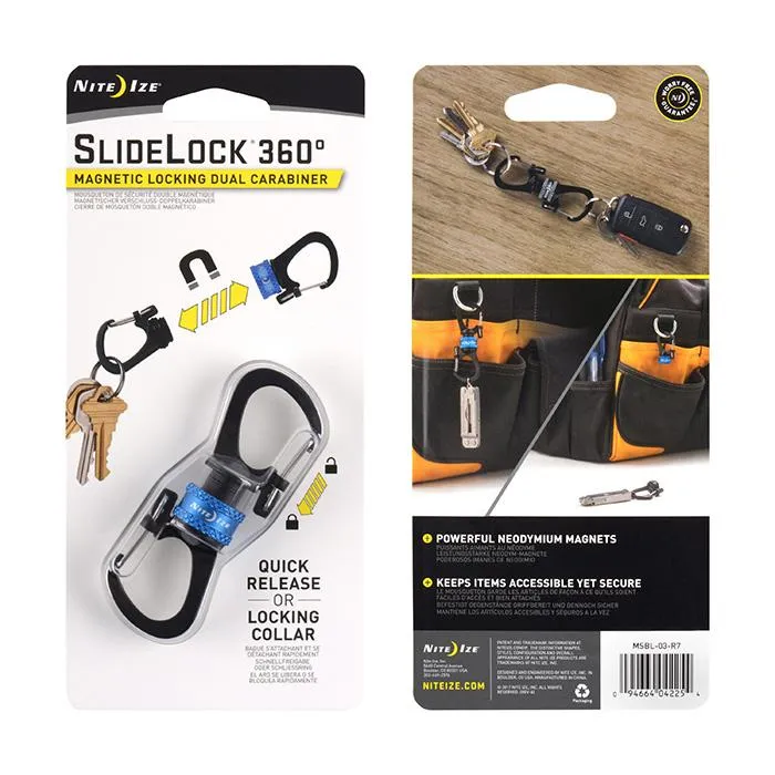 Slidelock® 360º Magnetic Locking Dual Carabiner