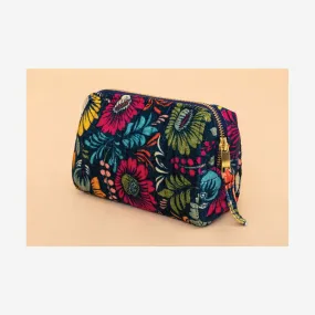 SMALL QUILTED VANITY BAG - VINTAGE FLORAL INK