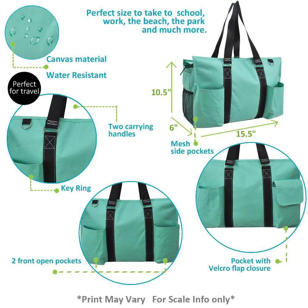 Solid Color Mint NGIL Zippered Caddy Organizer Tote Bag