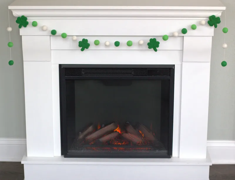 St. Patrick's Day Felt Ball & Shamrock Garland