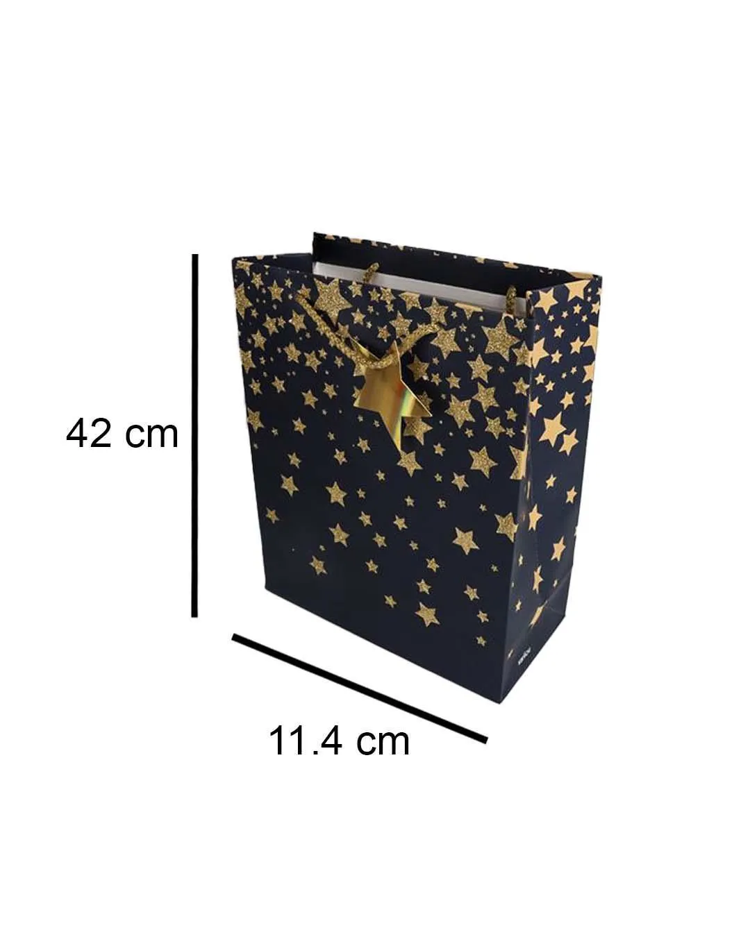 Starry Gift Bag, Large, Navy Blue, Paper, Set of 3