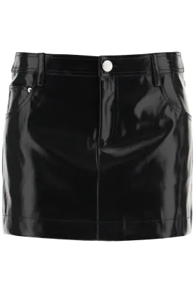 Staud vegan leather 'drawing' miniskirt