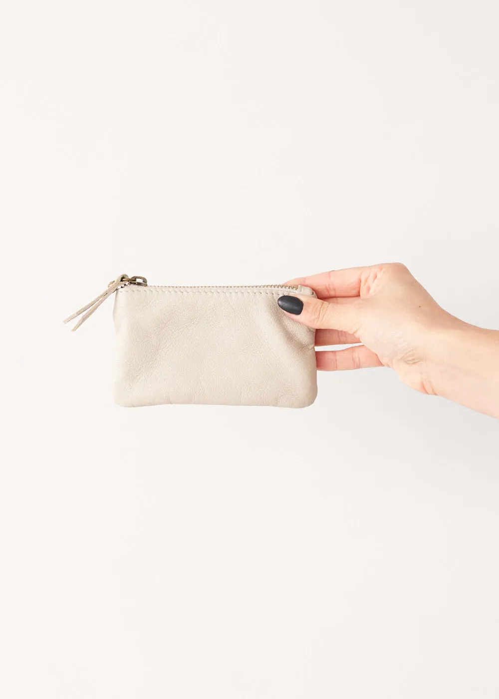 SUKI LEATHER PURSE - OFF WHITE