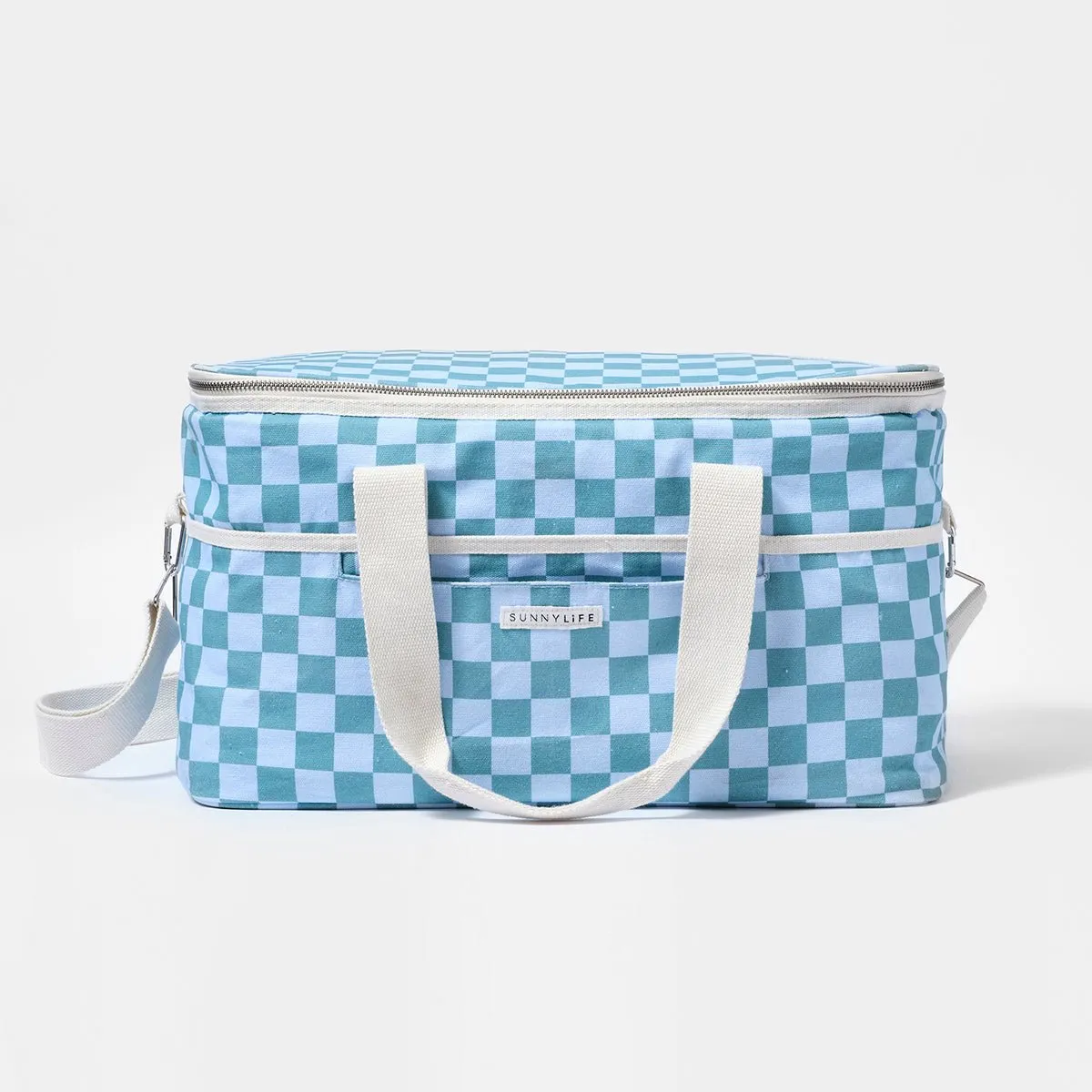 SUNNYLiFE Blue Color Canvas Cooler Bag Jardin Ocean