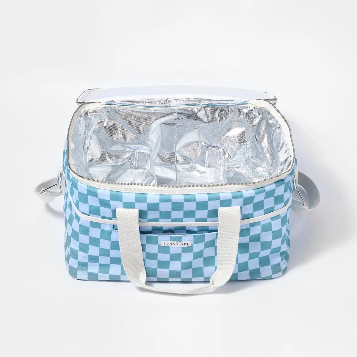 SUNNYLiFE Blue Color Canvas Cooler Bag Jardin Ocean