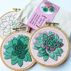 Sweet Succulent-  Diy Embroidery Kit