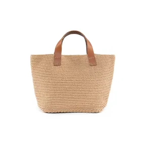 Tatiana Crochet Tote Small - Tan