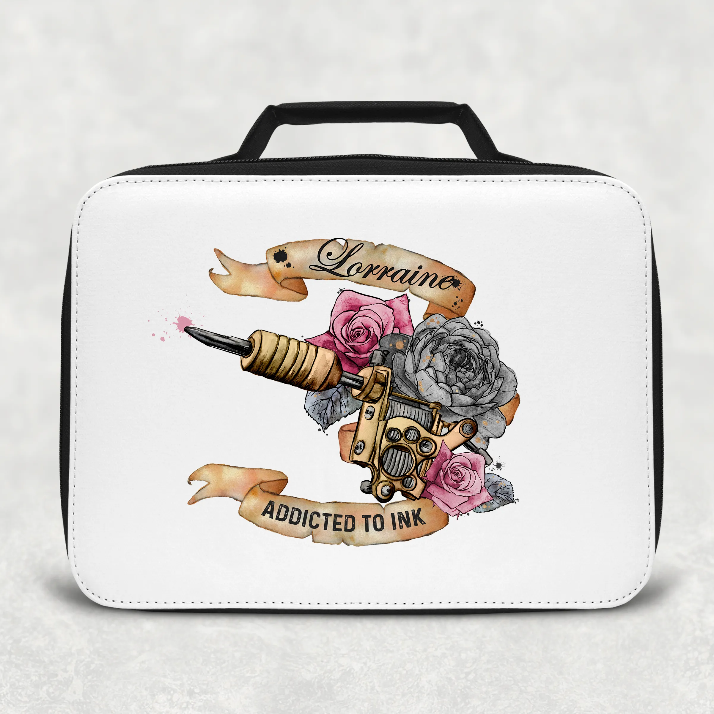 Tattoo Addicted to Ink Personalised Insulated Lunch Bag