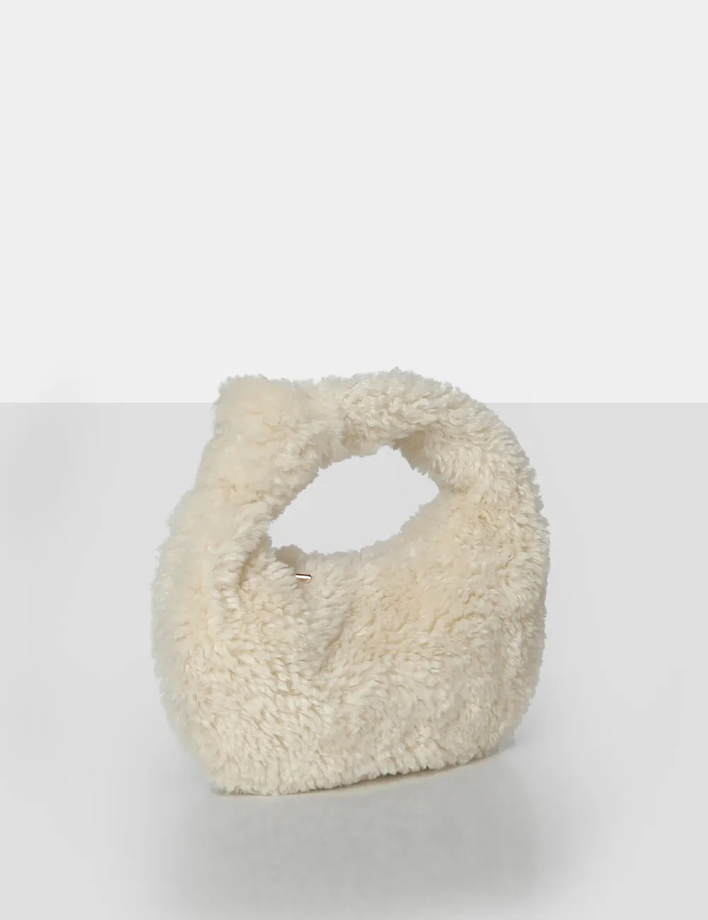 The Lyra Ecru Fluffy Mini Handbag