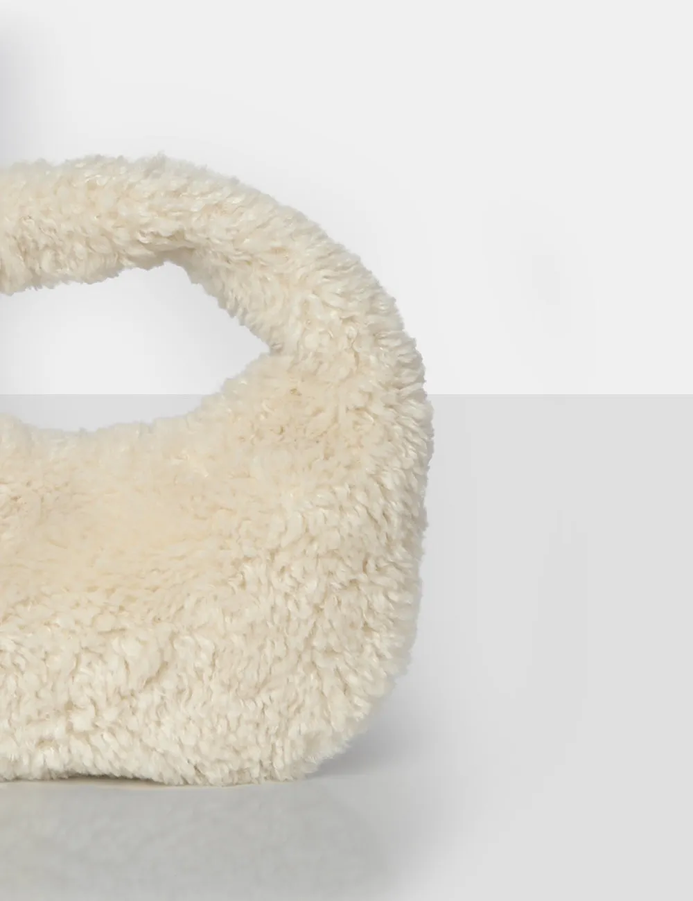 The Lyra Ecru Fluffy Mini Handbag