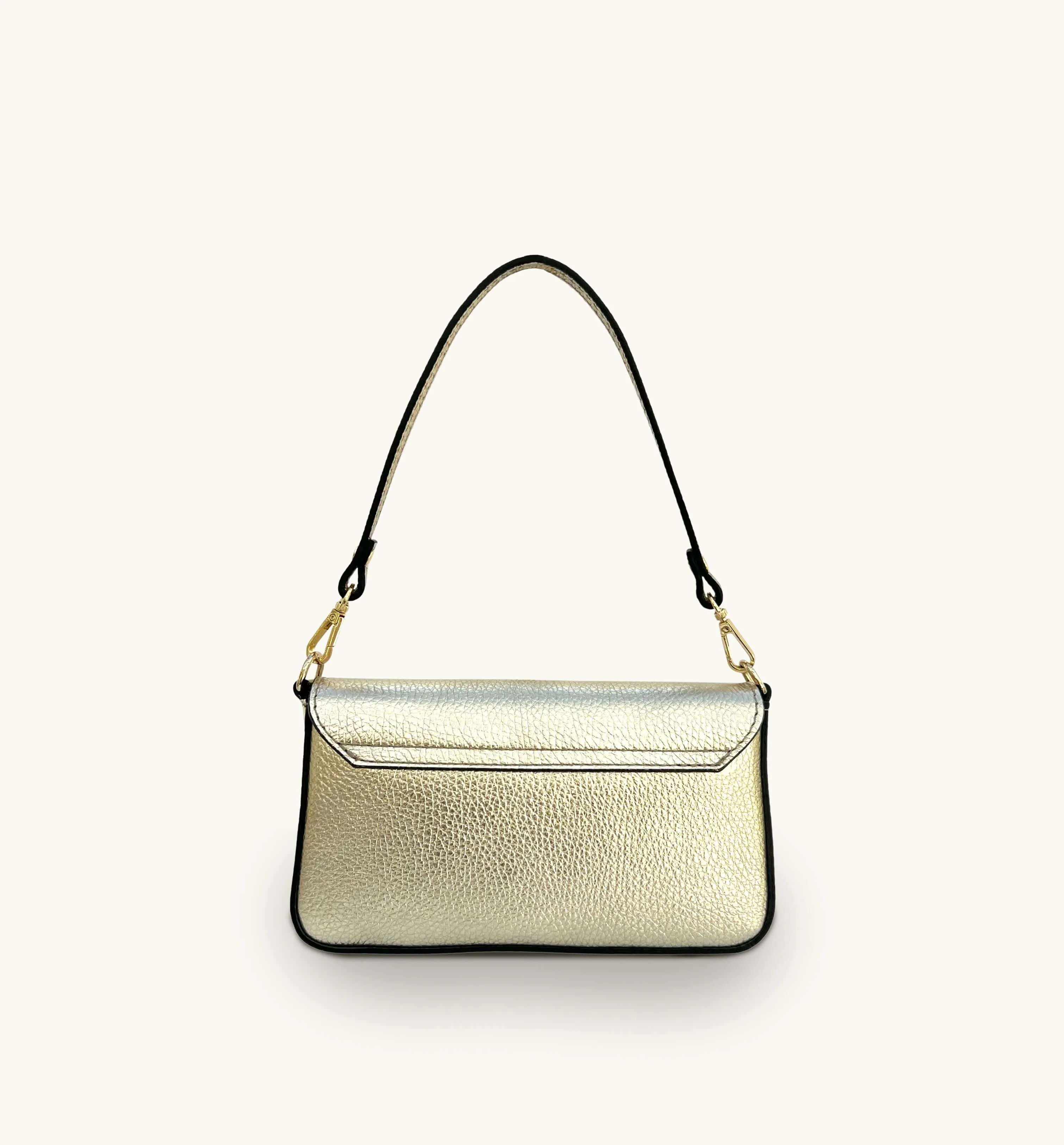 The Munro Gold Leather Shoulder Bag