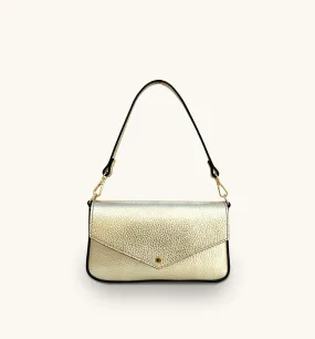 The Munro Gold Leather Shoulder Bag