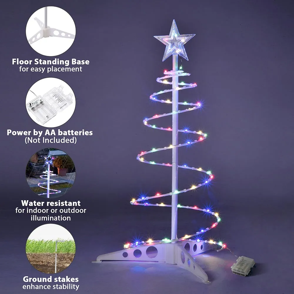 TheLAShop Small Pre-lit Spiral Christmas Tree 2ft Battery Operated