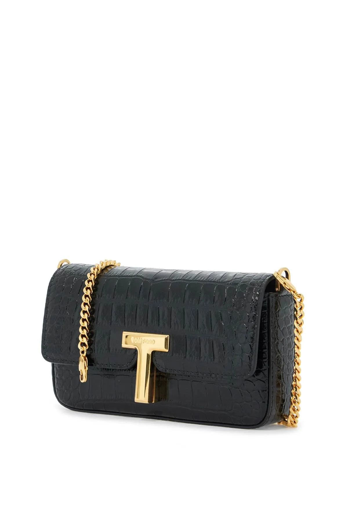 Tom Ford Mini Wallis Crocodile Print Leather Bag.