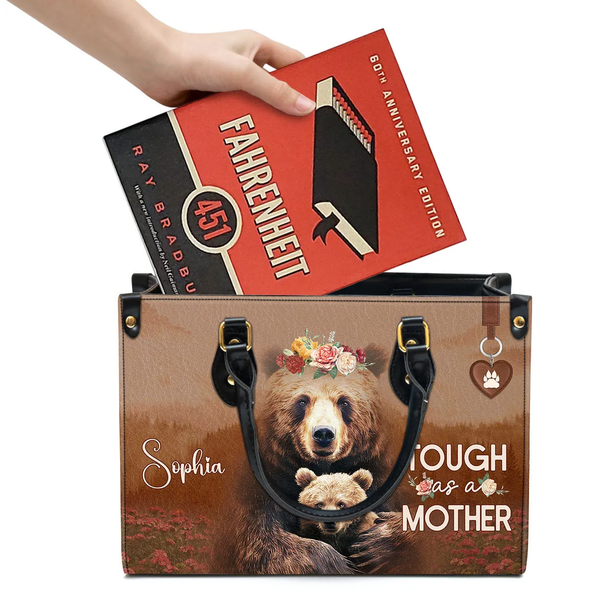 Tough As A Mother Leather Handbag Book Lovers Gift LHB88