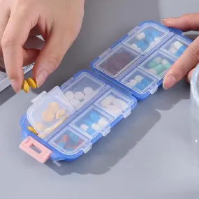 Travel Pill Organizer - 10 Compartments Pill Case, Compact and Portable Pill Box, Perfect for On-The-Go Storage, Pill Holder for Purse