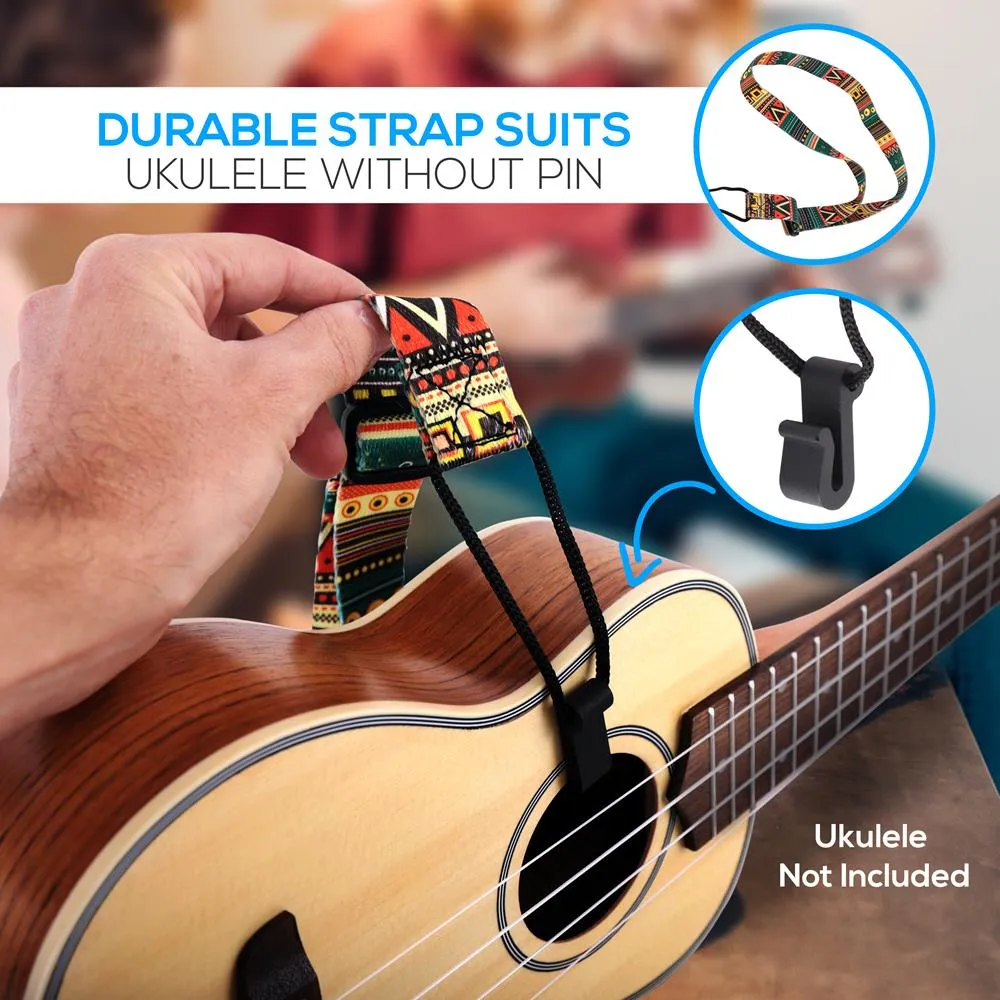 Ukulele Accessory Kit - Handy Digital Tuner, Sturdy Gig Bag, Detachable Ukulele Strap With 3 Pcs. Felt Picks & Finger Guide