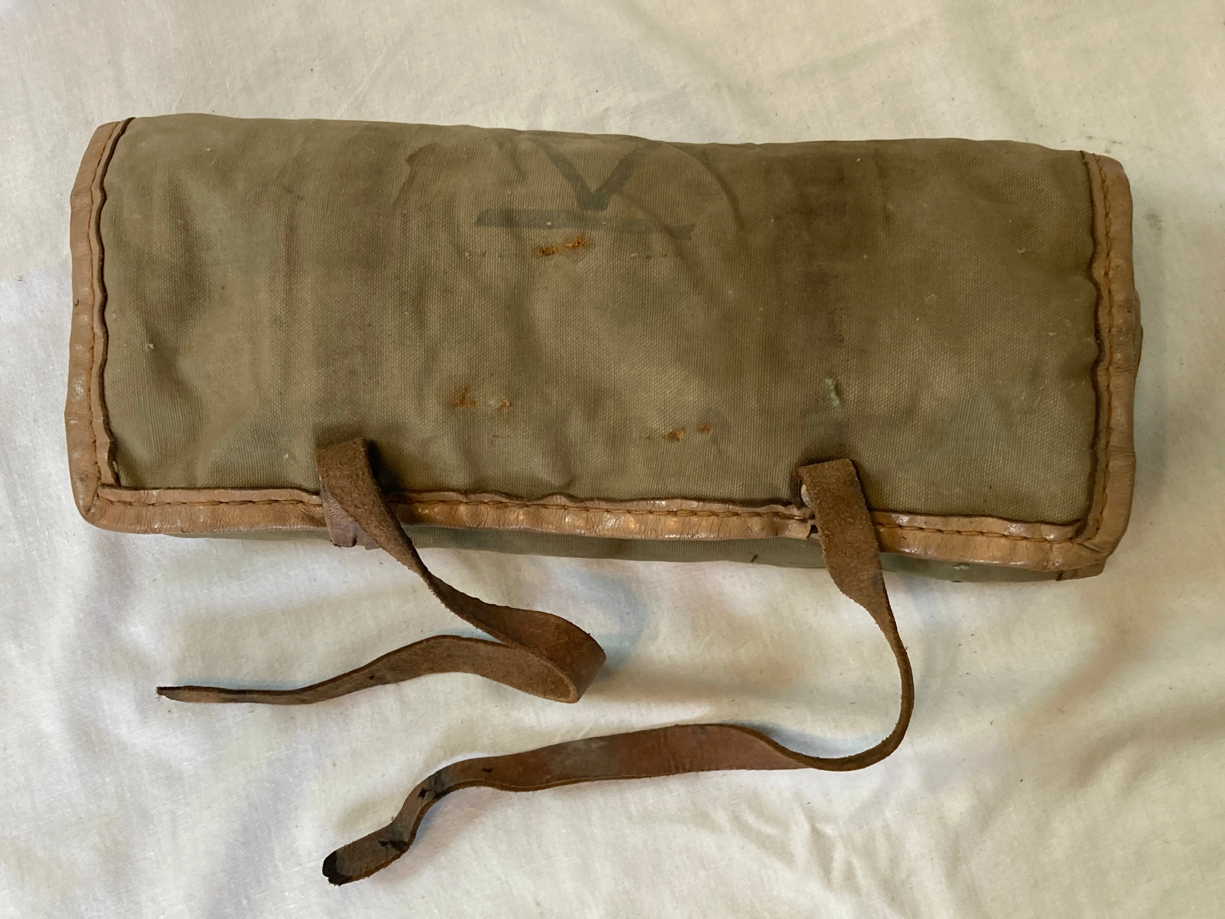 Vintage Danish Military Canvas Tool Roll