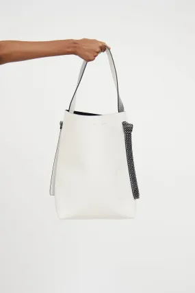 White & Black Twisted Cabas Bag